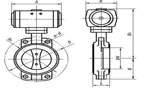氣(qì)動高真空蝶閥結構圖